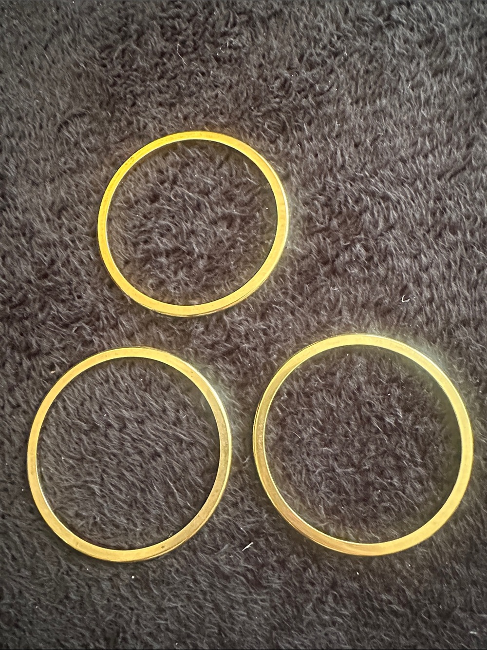 Yellow Gold Tone Thin Round Bangle Set - Women Accessories